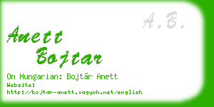 anett bojtar business card